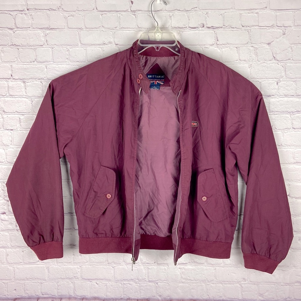 Vintage Style Burgundy Bomber Jacket - Brittania